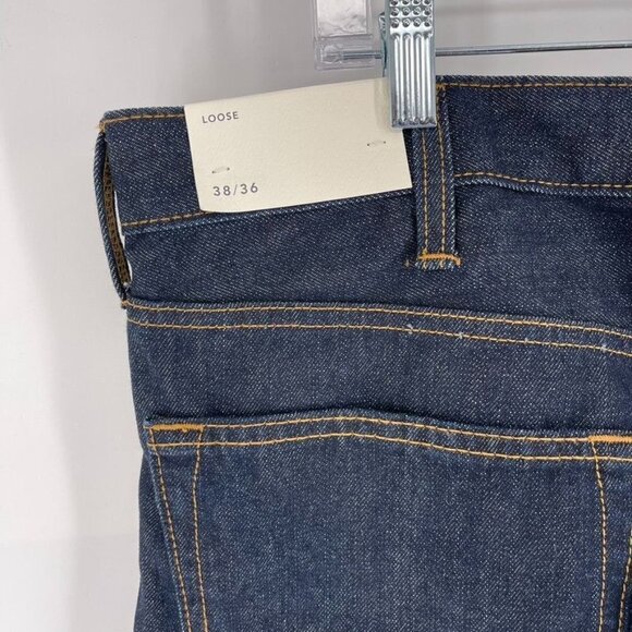 American Eagle Mens Size 38W 36L Loose Dark Wash Straight Leg Jeans - Picture 4 of 5